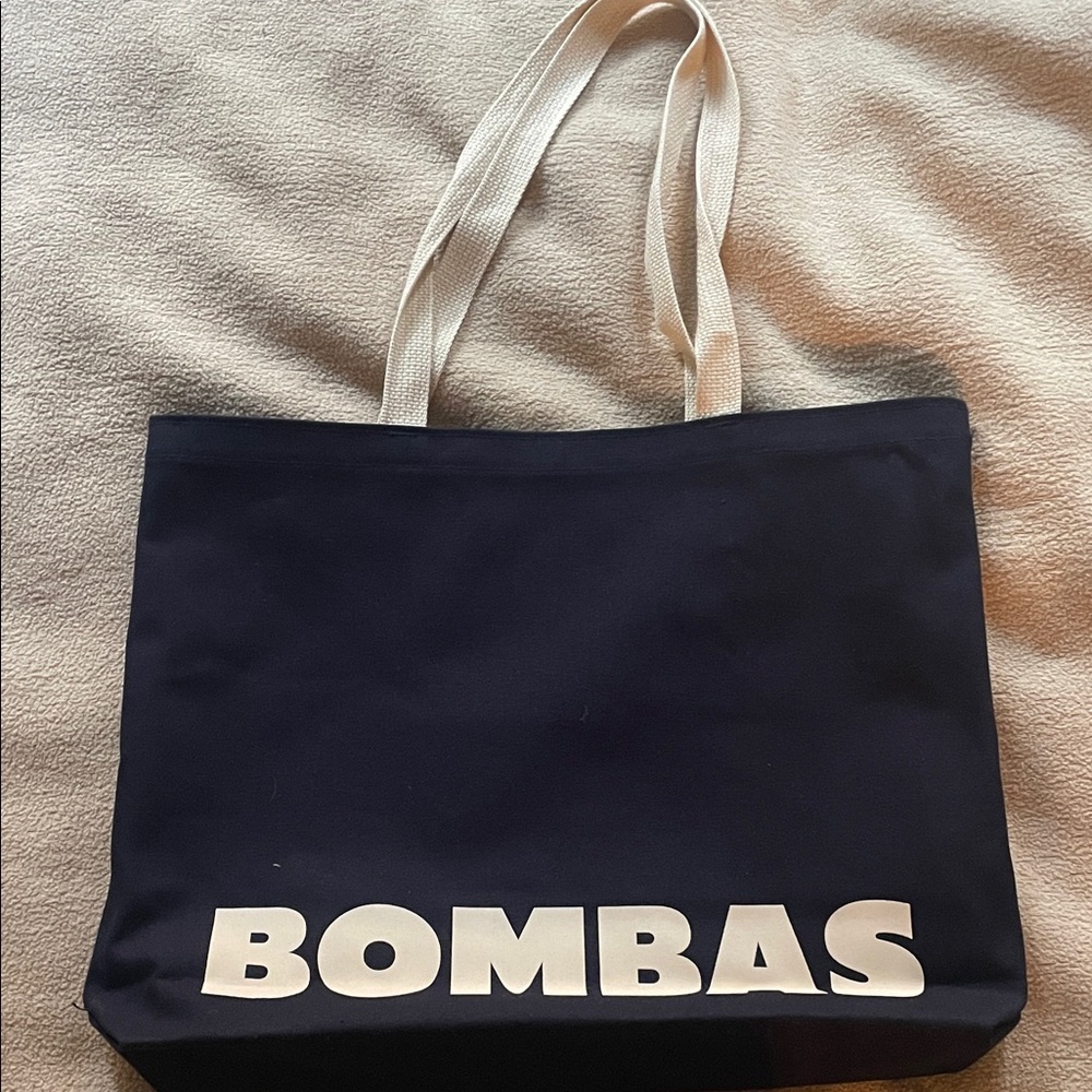 Bombas Dark Blue Tote with White Accents